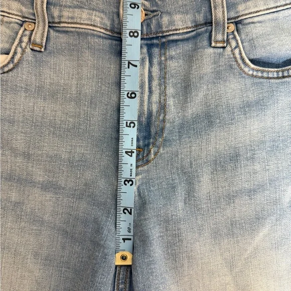 7 For All Mankind Blue Jean Mid Roll Shorts Frayed Hem SKU 0044 - Picture 10 of 12